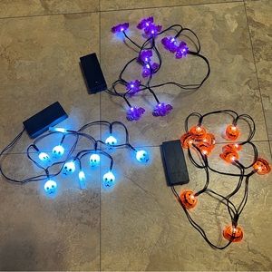 3 Strands of Halloween LED String Lights 🎃🦇💀